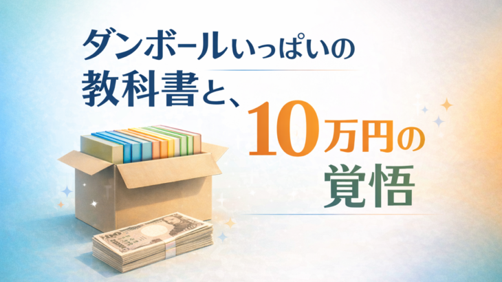 ダンボールいっぱいの教科書と、10万円の覚悟